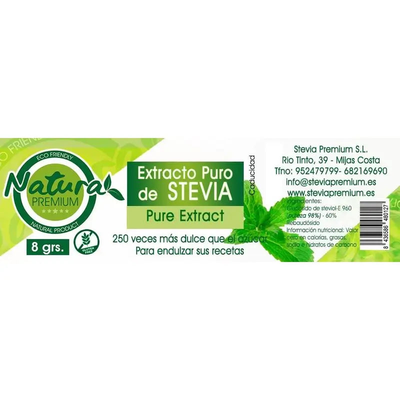 Natura Premium Pure Stevia Extract, 8 g