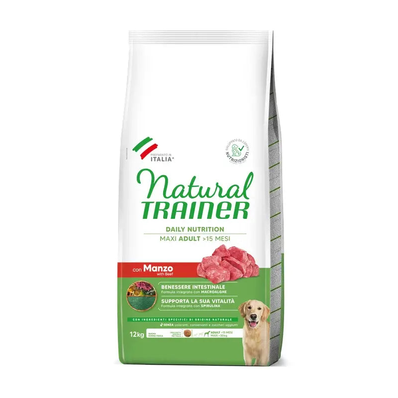 Natural Trainer Canine Adult Maxi Beef 12kg, dog food for dogs