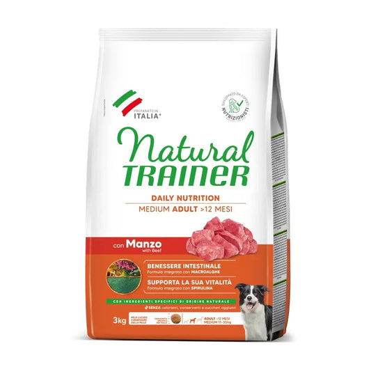 Natural Trainer Canine Adult Medium Ox 3Kg, dog food for dogs