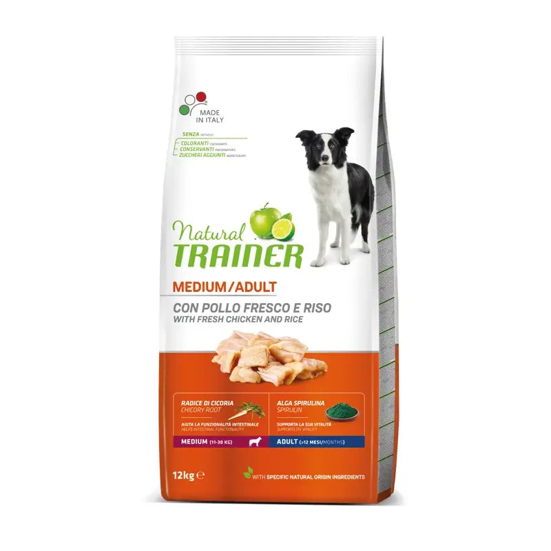 Natural Trainer Canine Adult Medium Chicken 12Kg, dog food for dogs