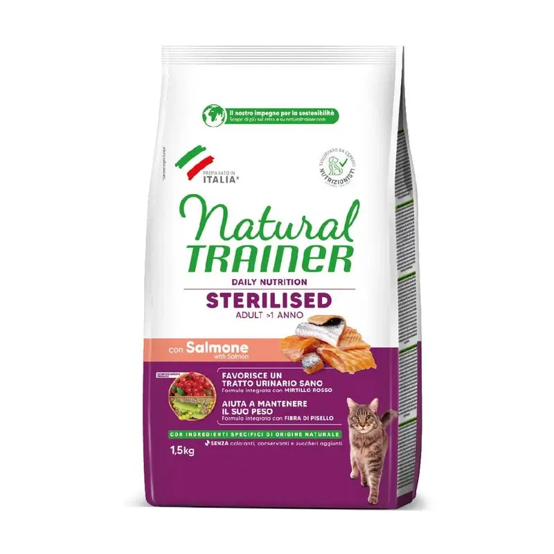 Natural Trainer Feline Adult Sterilised Salmon 1,5Kg, cat food