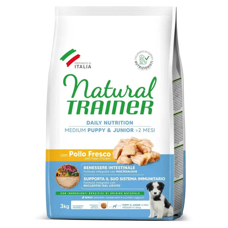 Natural Trainer NT Dog Med/Max Puppy & Junior Chicken, 3 kg