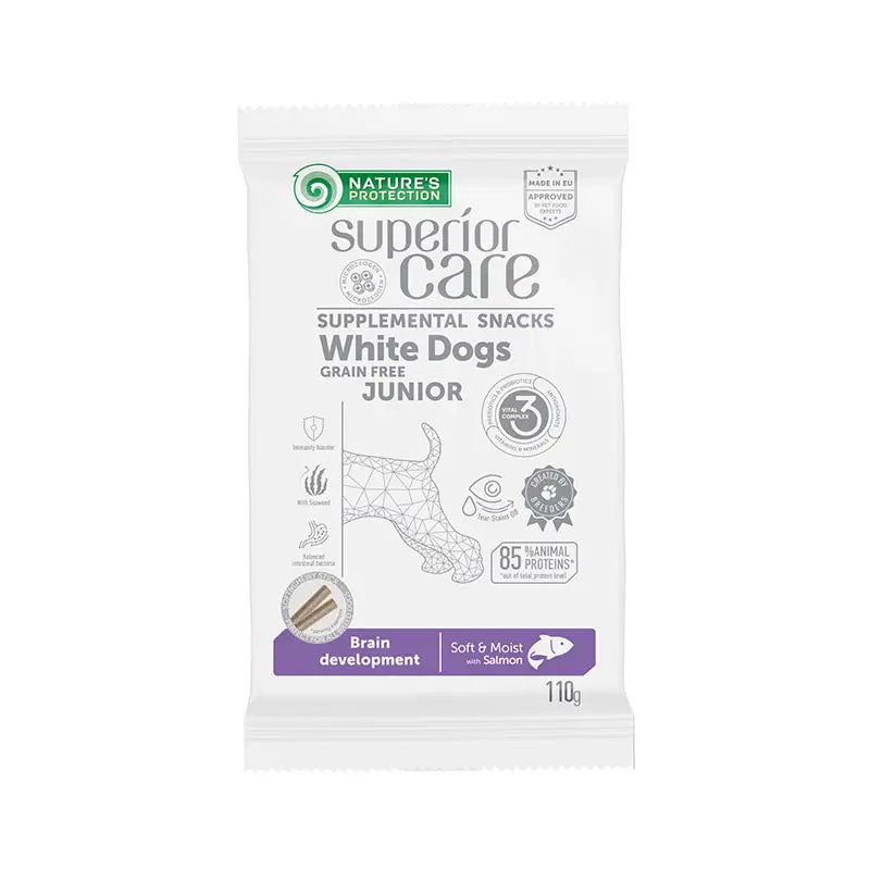 Natures Protection Superior Care White Dogs Snack Grain Free For Salmon Puppies 110Gr