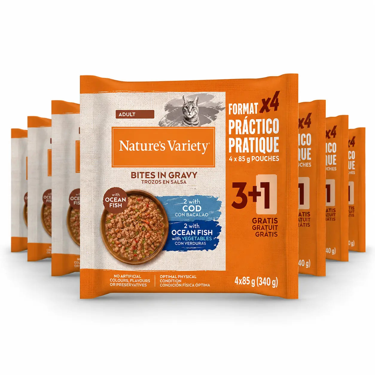Nature's Variety Wet Cat Food, With Cod, Single Serve, 11 x 340 g