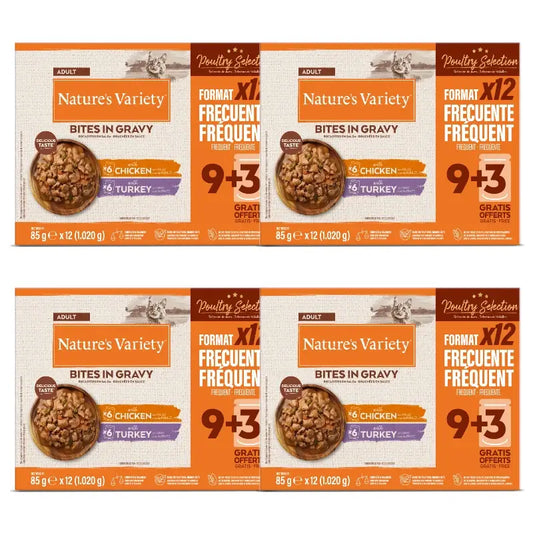 Nature's Variety Wet Cat Food, With Chicken and Turkey, Single Serve, 4 x 1.02 kg