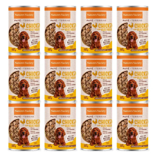 Nature's Variety Wet Dog Food, Medium Adult, With Chicken, Single Serve, 12 x 400 g
