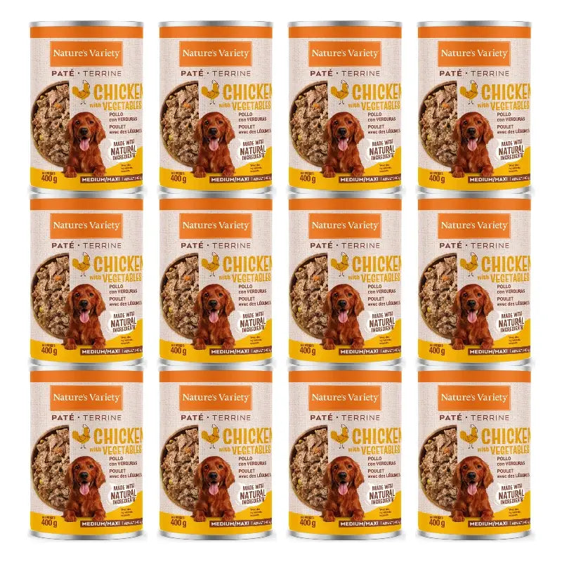 Nature's Variety Wet Dog Food, Medium Adult, With Chicken, Single Serve, 12 x 400 g