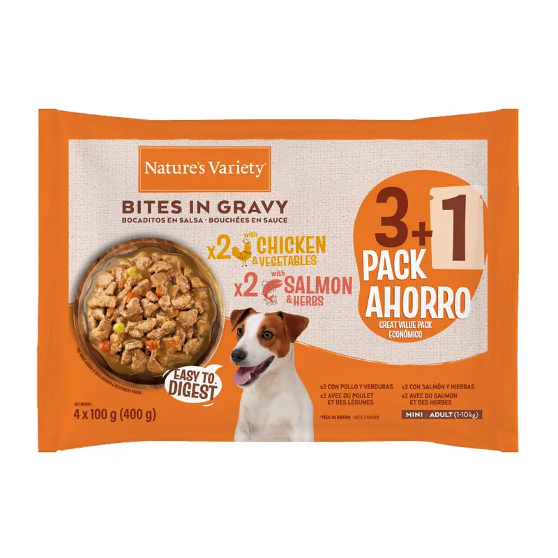 Nature's Variety Wet Dog Food, Mini, Flowpack, 400 g