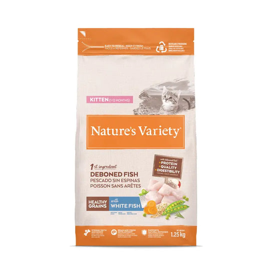 Nature's Variety Healthy Grain Kitten Cat Food with White Fish, 1.25 kg