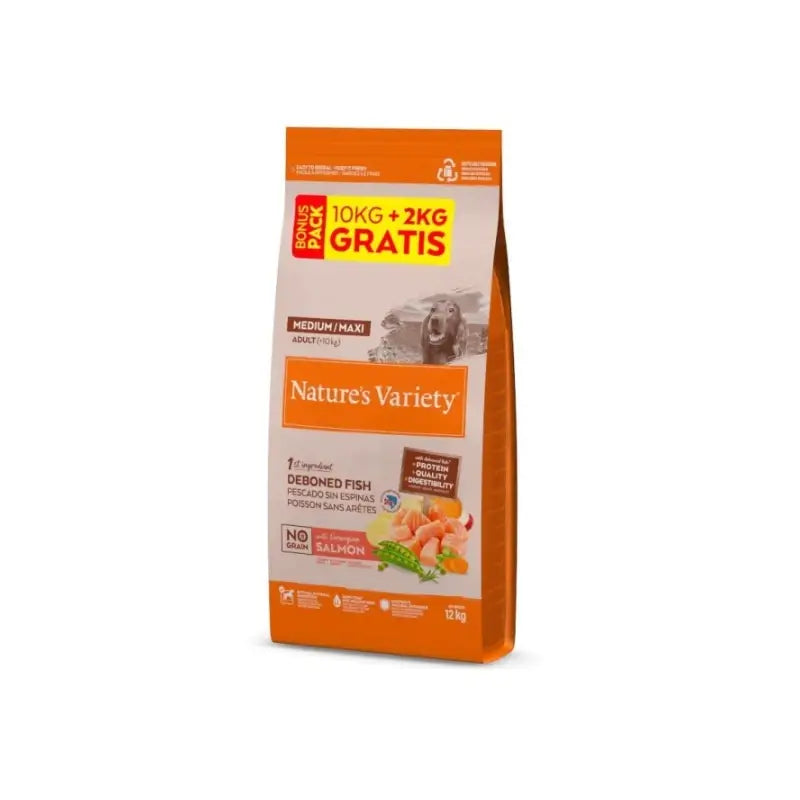 Nature'S Variety No Grain Medium/Maxi Salmon Dog Food 10+2Kg