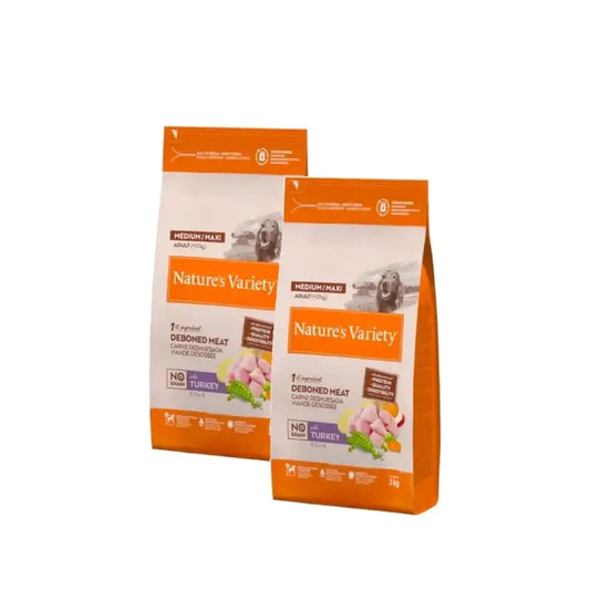 Nature's Variety Medium Dog Food – Turkey, Grain-Free, Pack of 2 x 12 kg