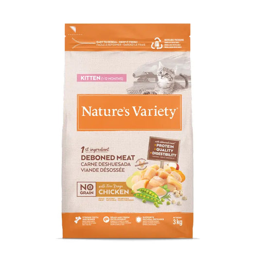 Nature's Variety Grain-Free Cat Food, With Chicken, Natural, 3 kg