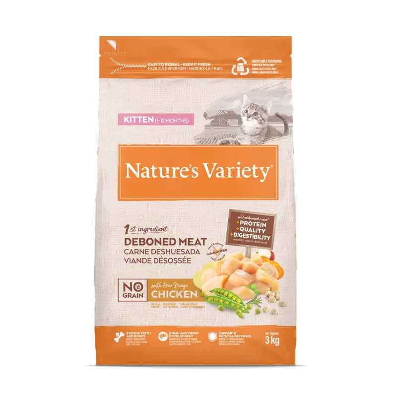 Nature's Variety Grain-Free Cat Food, With Chicken, Natural, 3 kg