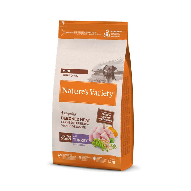 Nature's Variety Dog Food, Mini, With Turkey, Natural, 1.5 kg