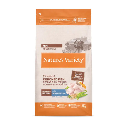 Nature's Variety Dog Food, Mini, With White Fish, Natural, 3 kg