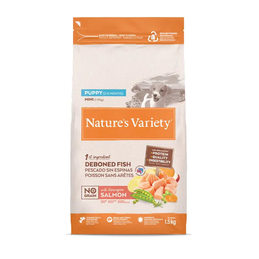 Nature's Variety Dog Food, Mini, With Atlantic Salmon, Natural, 1.5 kg