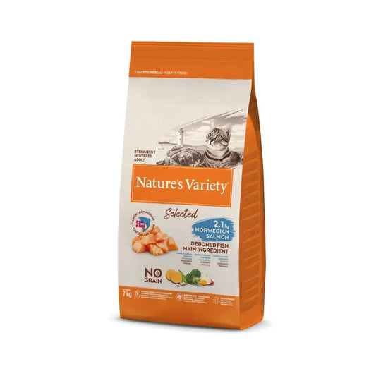 Nature'S Variety Selected Feline Adult Sterilised Salmon, 7 kg, cat food