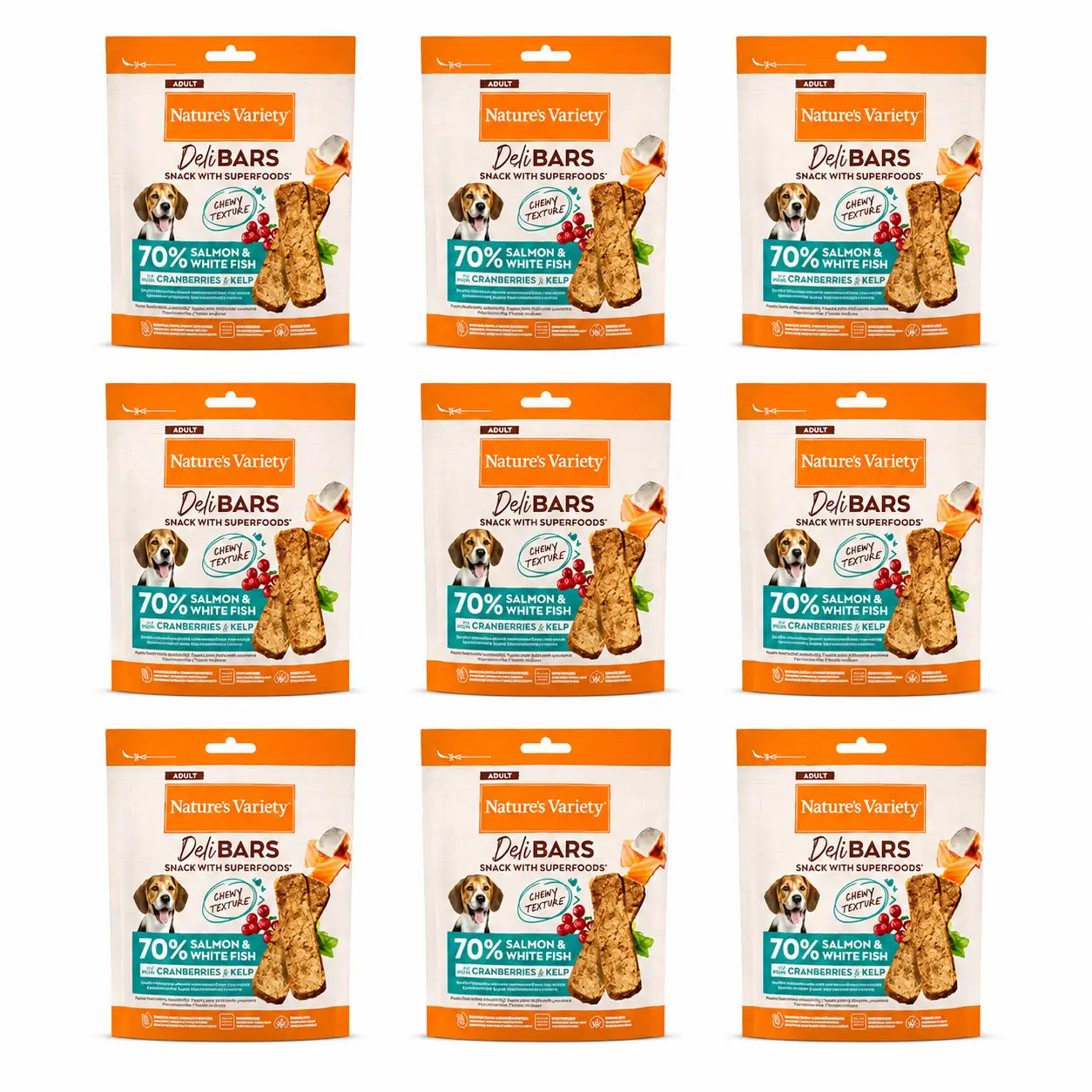 Nature's Variety Snack Nvd Delibars Spfood Snacks Salmon 0.070 kg, 8 x 70 g