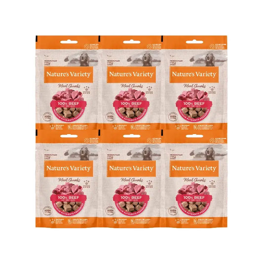 Nature's Variety Freeze-Dried Dog Treats, With Beef, Natural, 6 x 50 g