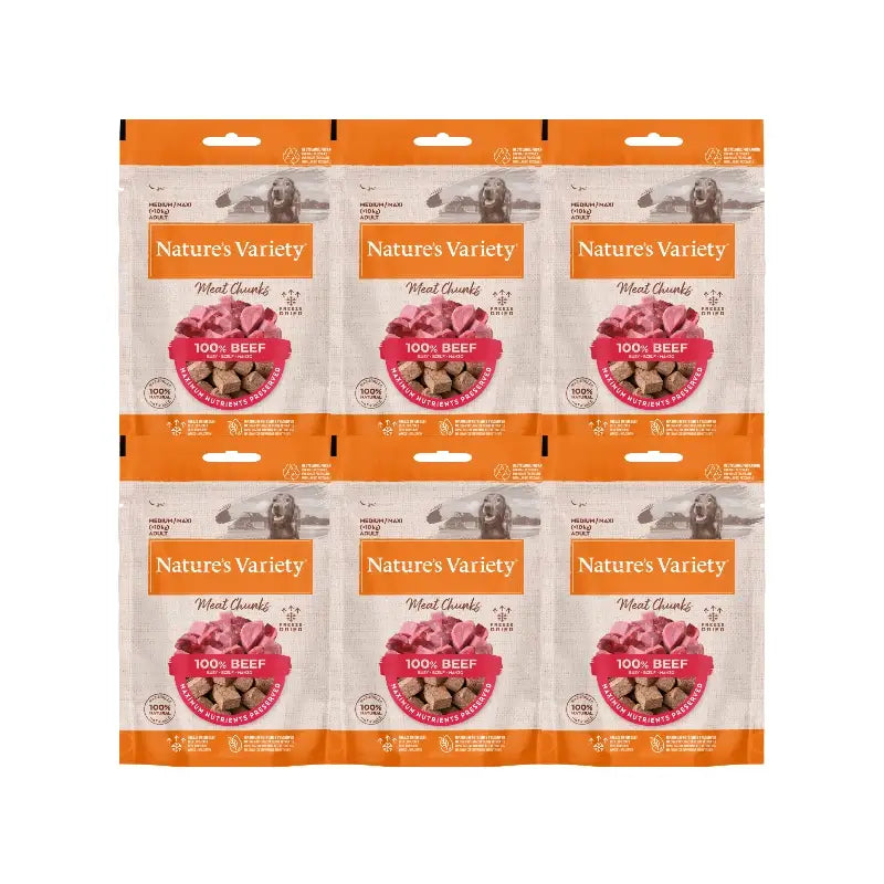 Nature's Variety Freeze-Dried Dog Treats, With Beef, Natural, 6 x 50 g