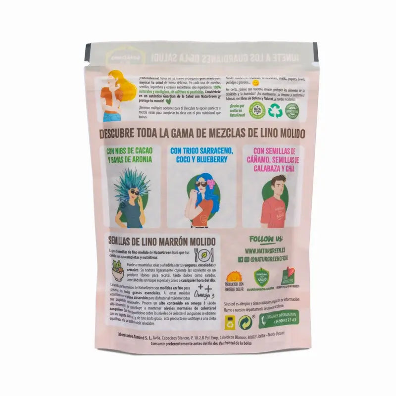 Naturgreen Flaxseeds, Buckwheat, Coconut, Blueberry Bio, 225 g