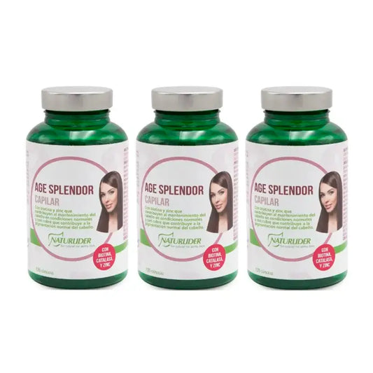 Naturlider Age Splendor Hair Splendor With Catalase Canalblock, Pack 3 x 135 Capsules