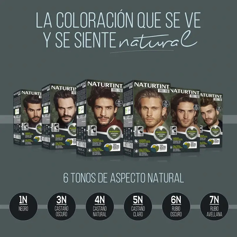 Naturtint Men Men Permanent Hair & Beard Dye 3N Ammonia Free 3N - Dark Brown
