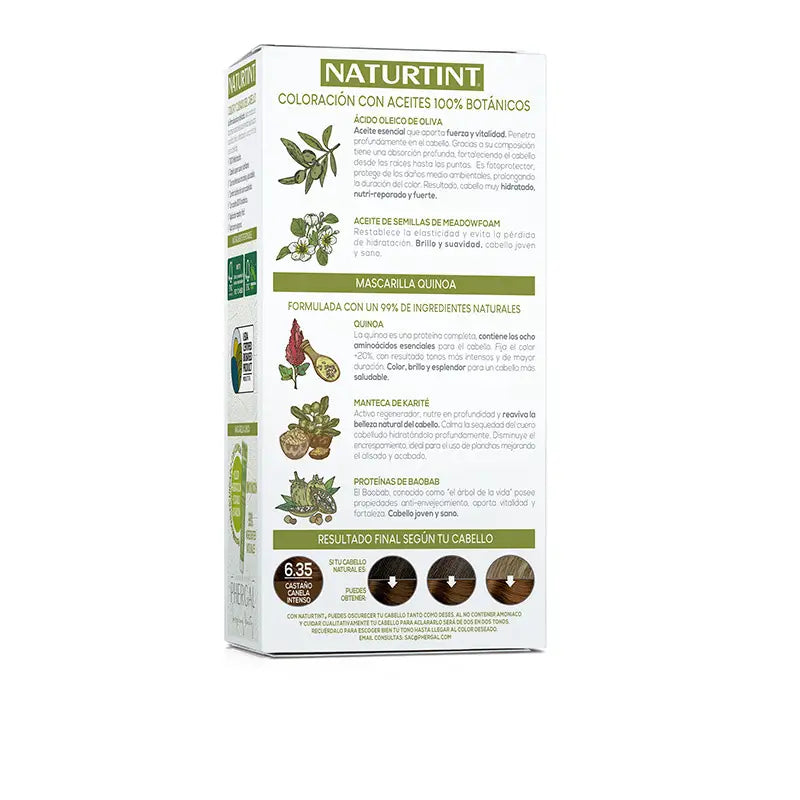 Naturtint Permanent Colouring Permanent Colouring Ammonia Free Dye 6.35 - Intense Cinnamon Brown