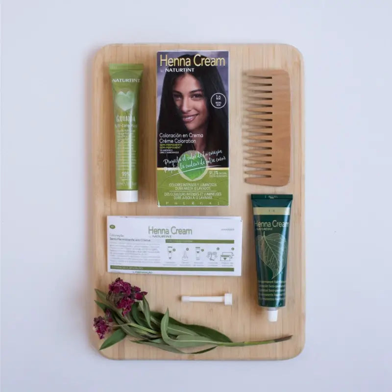 Naturtint Henna Cream Semi-Permanent Natural Colouring Ammonia Free Dyeing 1.0 Black
