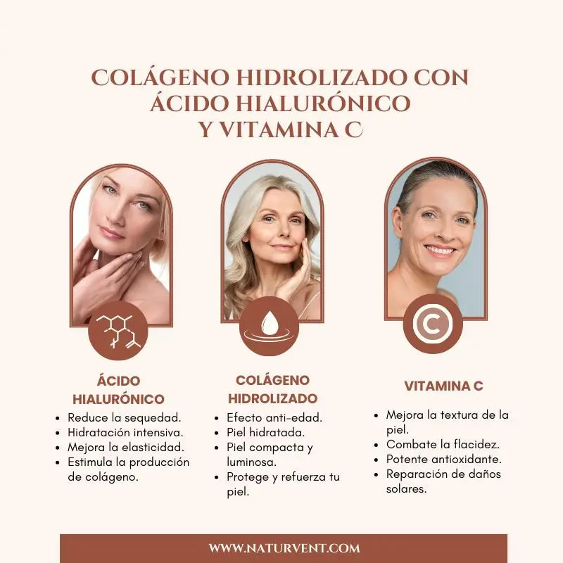Naturvent Face Care Hydrolysed Collagen With Hyaluronic Acid And Vitamin C, 60 capsules
