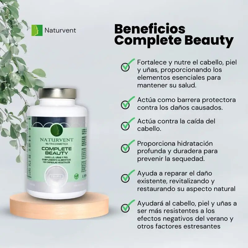 Naturvent Hair, Skin & Nails Strengthener. Complete Beauty, 120 capsules