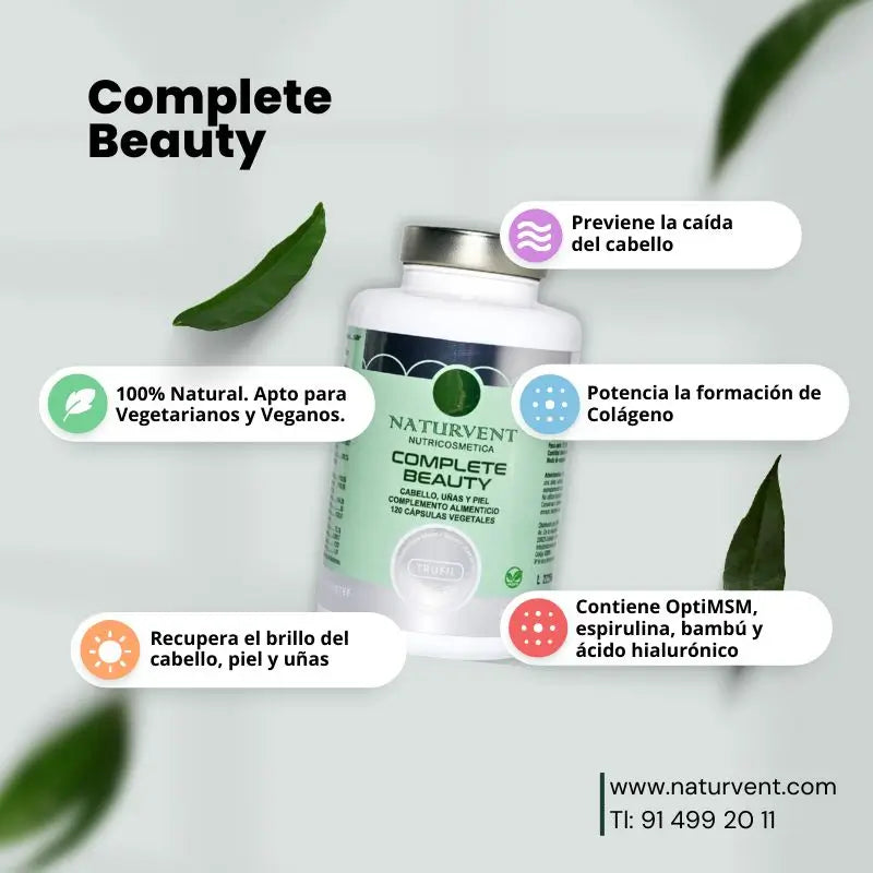 Naturvent Hair, Skin & Nails Strengthener. Complete Beauty, 120 capsules
