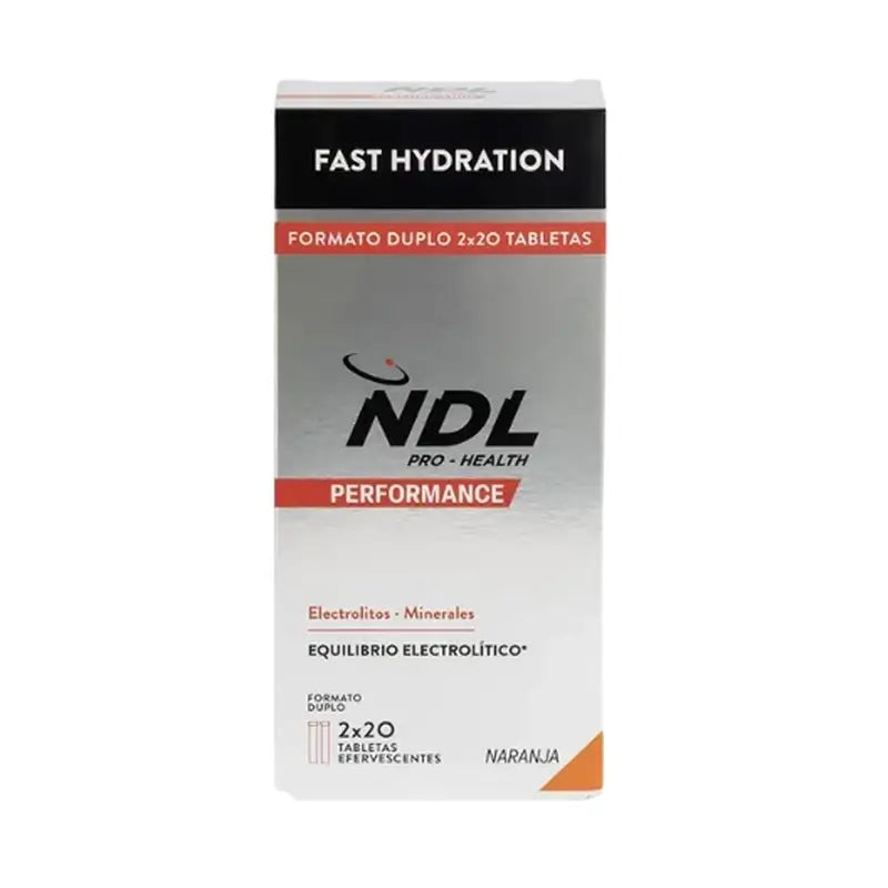 NDL Pro-Health Rapid Hydration Orange Flavoured Effervescent Tablets, Pack 2, 40 Tablets