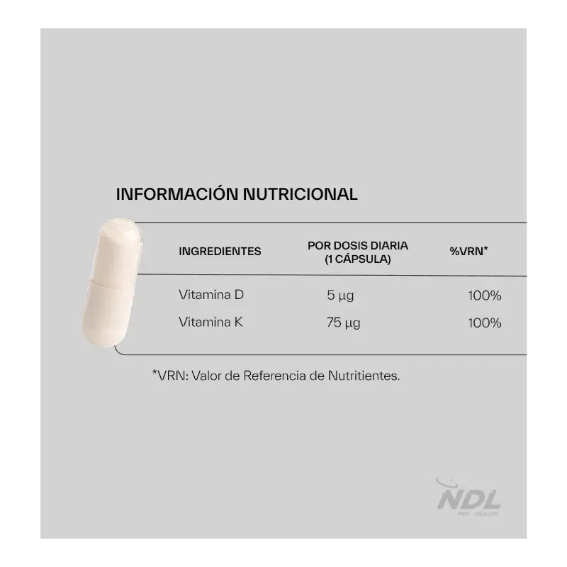 Ndl Pro-Health  Vitamin D3 and K2, 90 capsules