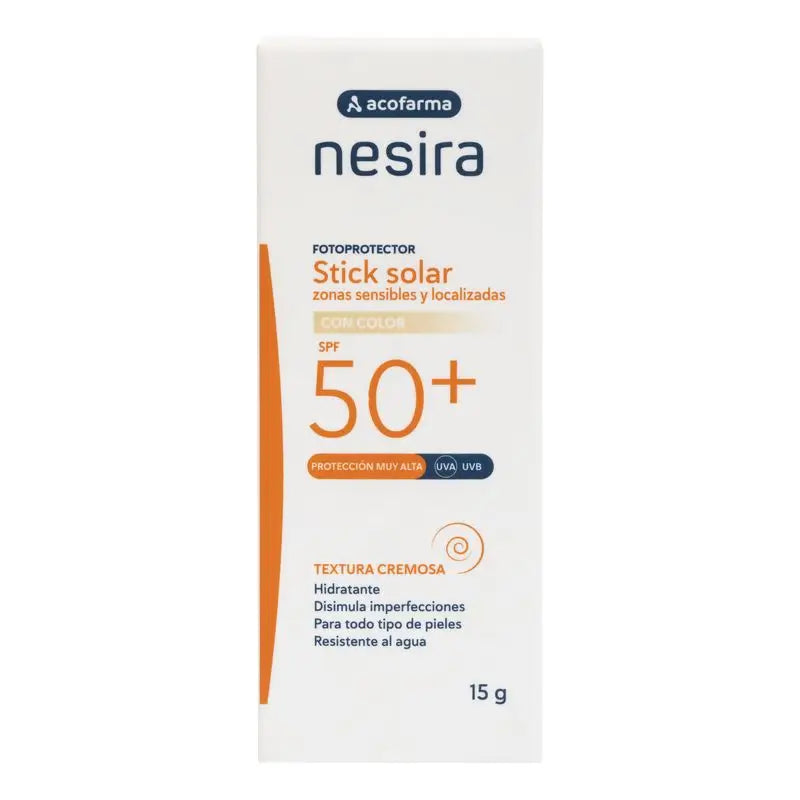Nesira Sun Stick for Sensitive Areas Spf50+ with colour, 15 g