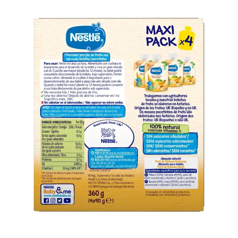 Nestlé Banana Apple Sachet, 4X90g
