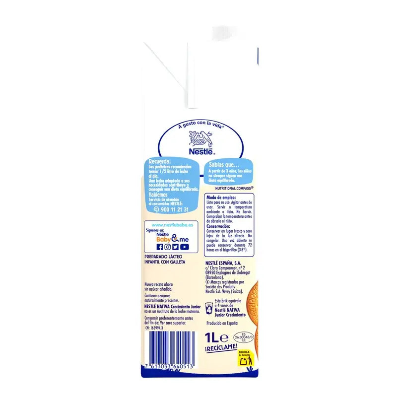 Nestlé Nativa Growth Biscuit 3 Years, 1L