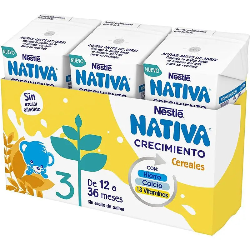 Nestlé Nativa Growth 3 Cereals, 3X180 ml