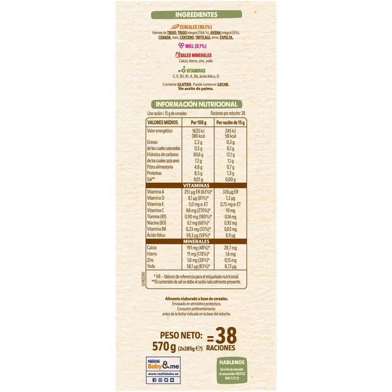 Nestlé 8-Grain Baby Porridge with Honey, 570g