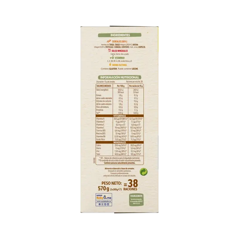 Nestlé 8-Grain Baby Porridge 0%, 570g