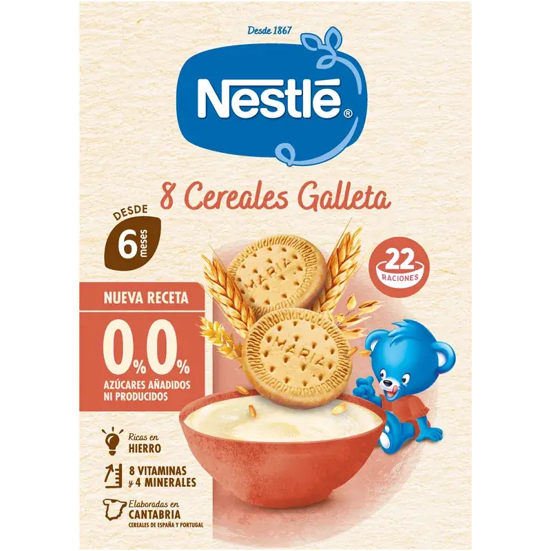 Nestlé 8-Grain Baby Porridge 0% Biscuit, 330g