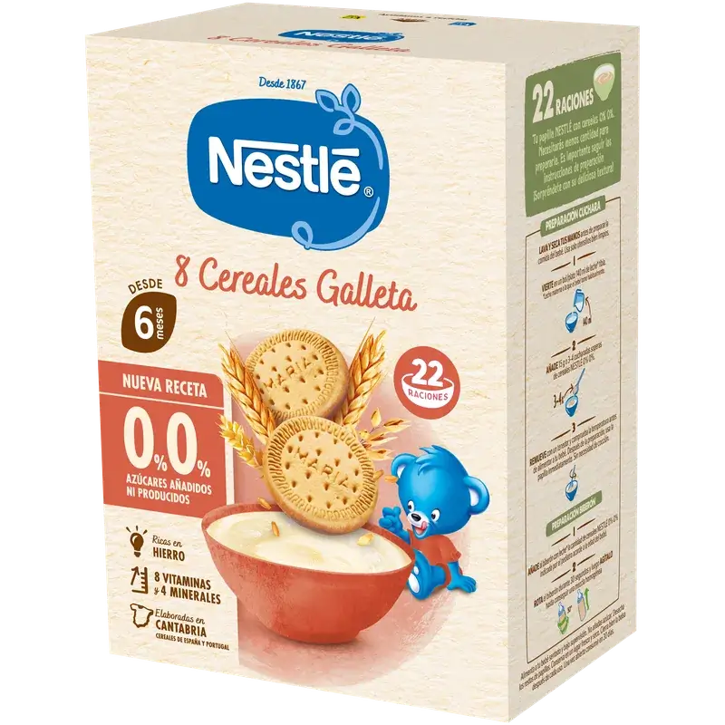 Nestlé 8-Grain Baby Porridge 0% Biscuit, 330g