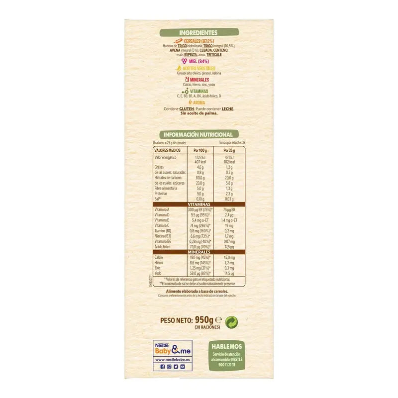NESTLÉ Papilla 8 Cereals with Honey, 950g