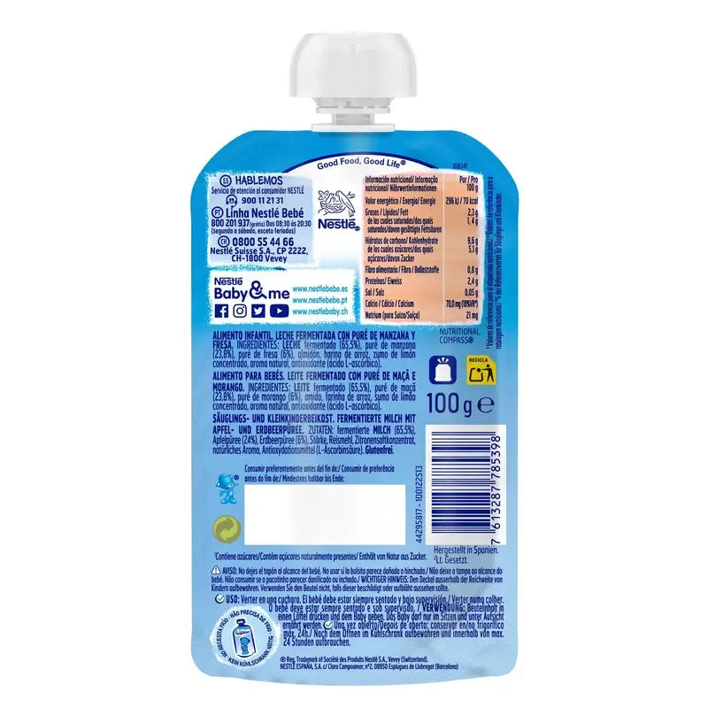 Yogolino Strawberry Apple Sachet Unsweetened, 100g