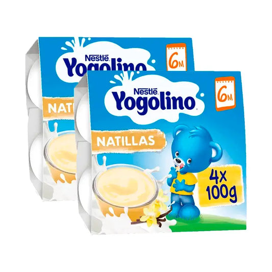 Nestlé Yogolino Desserts Vanilla Flavoured Custard, Pack 2, 4X100 Gr