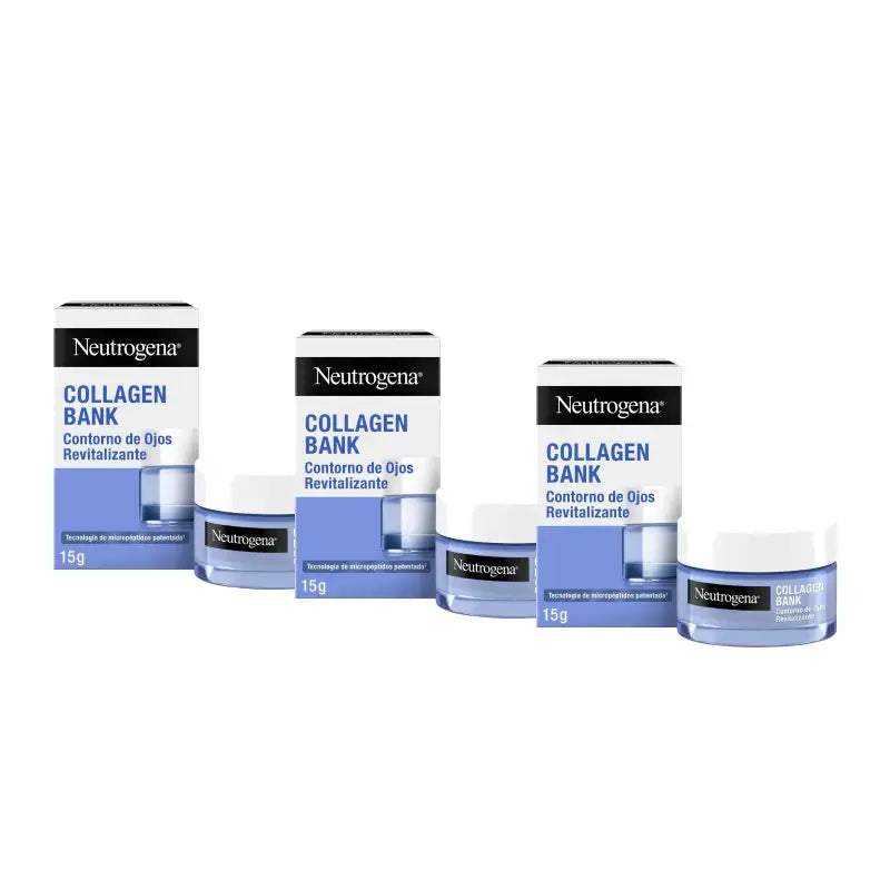 Neutrogena Collagen Bank Revitalising Eye Contour Gel Cream, Pack of 3 x 15 ml