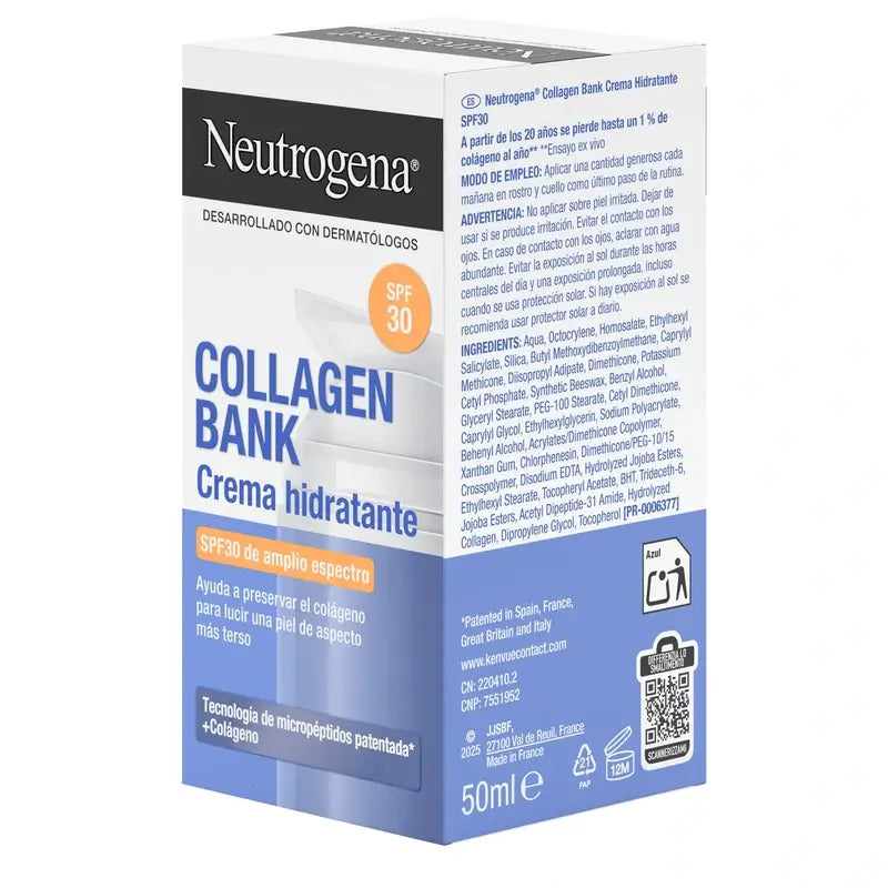 Neutrogena Collagen Bank Moisturising Face Cream Spf30, 50 ml