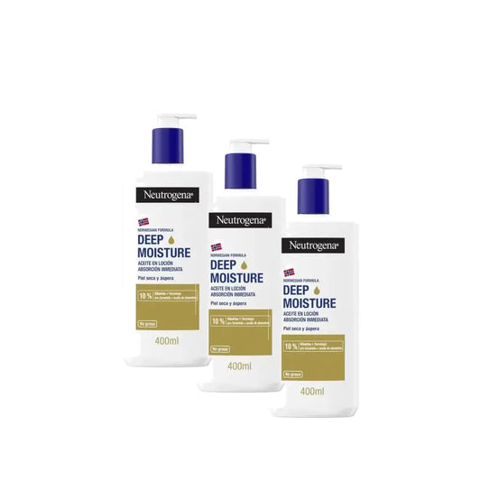 Neutrogena Body Moisturising Cream with Almond Oil, Pack of 3 x 400 ml