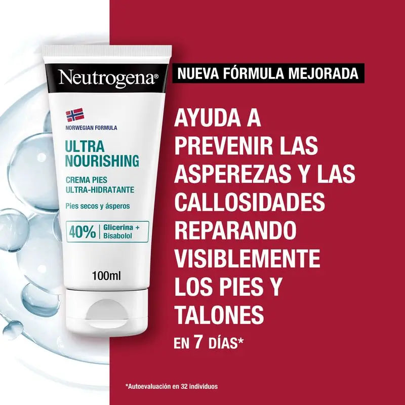 Neutrogena Ultra Moisturising Foot Cream Dry & Rough Feet, 2 X 100 ml Pack