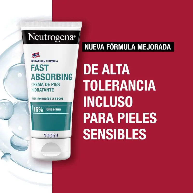 Neutrogena Immediate Absorption Moisturising Foot Cream, 100ml